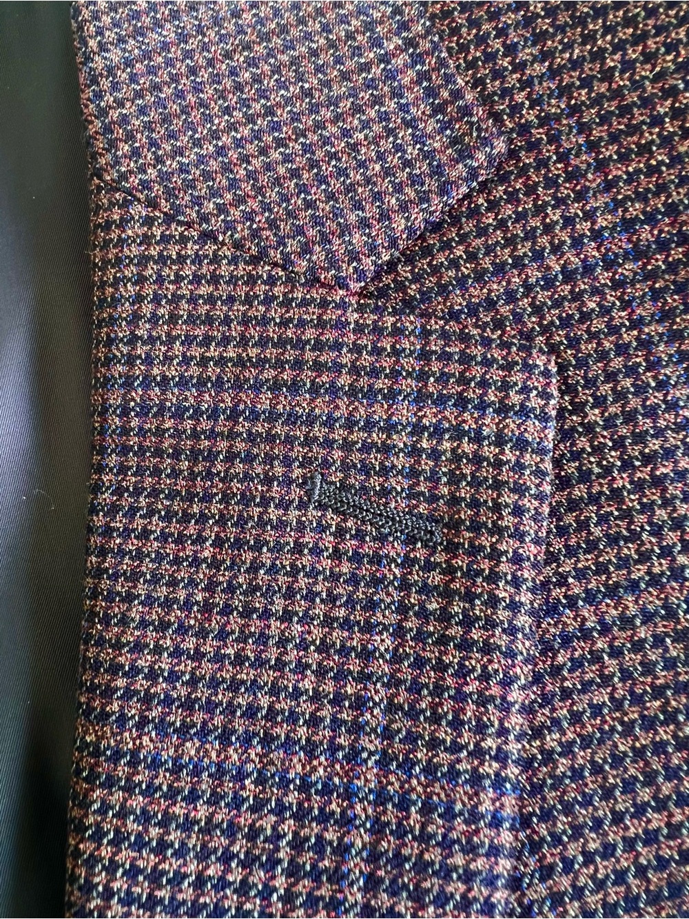 Stretch Wool Jos A. Bank Men's Burgundy & Glen Plaid Blazer